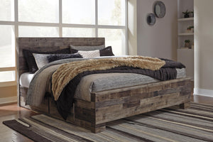 Derekson - Panel Bed #king|queen #2sidedrawers