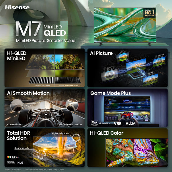 Hisense - 50" Class M7 MiniLED Series Hi-QLED 4K UHD Smart Roku TV (2026)