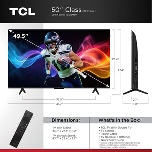 TCL - 50" Class QM5K Series 4K UHD HDR QD-Mini LED Smart TV with Google TV (2025)