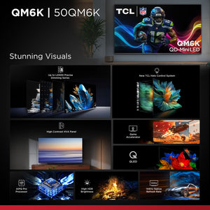 TCL - 50" Class QM6K Series 4K UHD HDR QD Mini LED Smart TV with Google TV (2025)