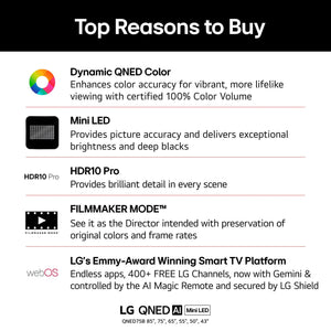 LG - 50" Class 75B Series QNED AI Mini LED 4K Smart webOS TV (2026)
