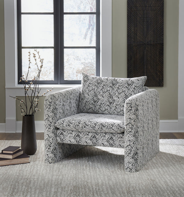 Kenbell - Sillón decorativo - Negro / Blanco