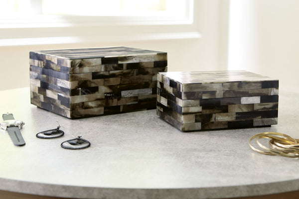 Ellford - Caja (Set de 2) - Negro / Marrón / Crema