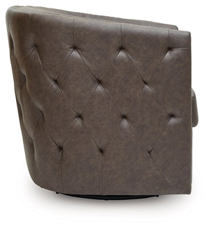 Brentlow - Swivel Accent Chair #darkbrown