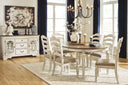 Realyn - Oval Dining Table Set #7pc.table,6ladderbacksidechairs