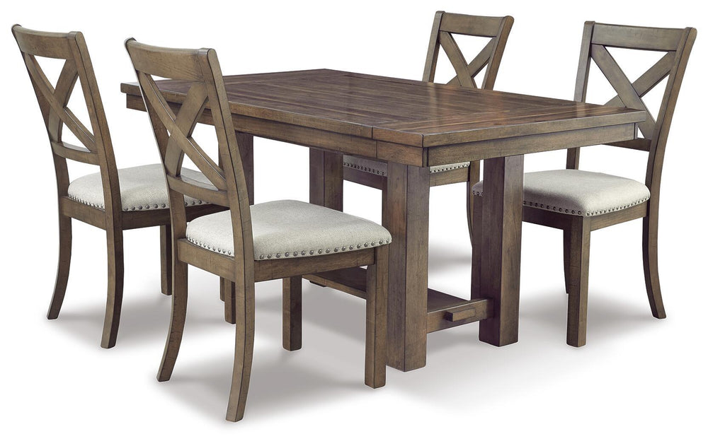 Moriville - Mesa de Comedor Extensible Rectangular - Marrón Grisáceo