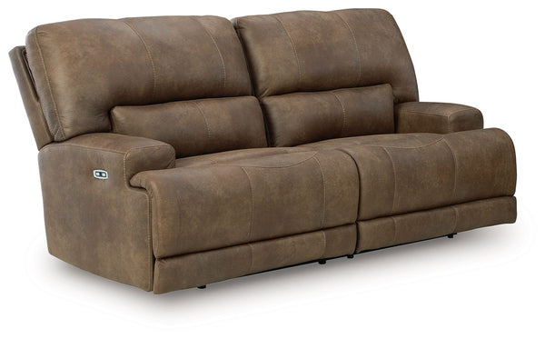 Sofá reclinable eléctrico de 2 plazas Beckley Place con reposacabezas ajustable - Earth