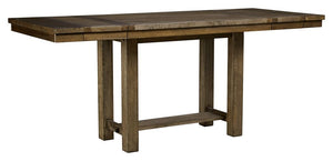 Moriville - Mesa de mostrador extensible rectangular para comedor - Marrón grisáceo