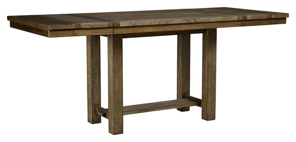 Moriville - Mesa de mostrador extensible rectangular para comedor - Marrón grisáceo