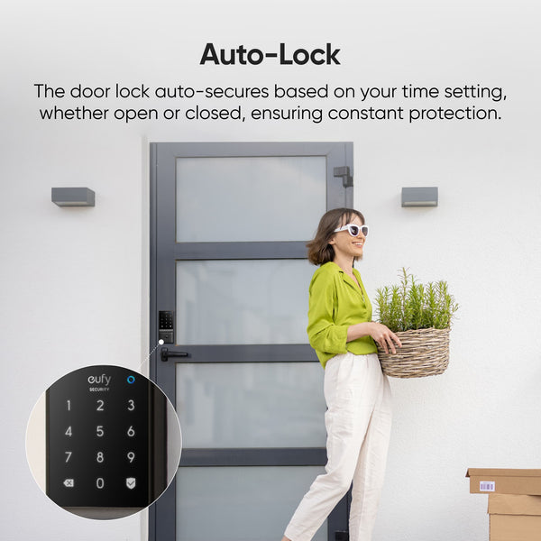Smart Lock C210 WiFi Replacement Deadbolt Unlock with eufy App, Keypad, Smart Devices - Black