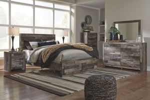 Derekson - Panel Bedroom Set #6pc.bed,dresser,mirror,chest,2nightstands|4pc.bed,dresser,mirror,chest #queen #2drawers