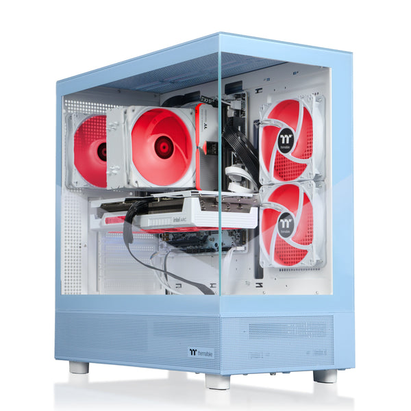 Thermaltake - LCGS View i1458H-270 Gaming Desktop Intel Core i5-14400F 2025 - 16GB DDR5 Intel Arc B580, 1TB NVMe M.2 - Light Blue