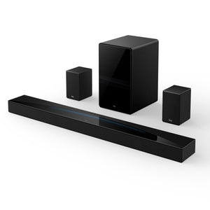 TCL - Q85H Q Class 7.1.4 Channel Sound Bar with Dolby Atmos, Wireless Subwoofer, and Wireless Surround Speakers - Black