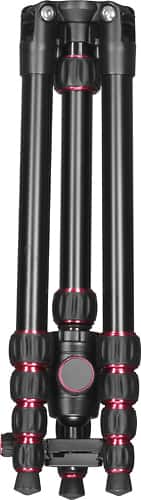 Sunpak - TravelLite Pro Reverse Folding 63" Tripod - Black/Red Accents