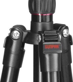 Sunpak - TravelLite Pro Reverse Folding 63" Tripod - Black/Red Accents