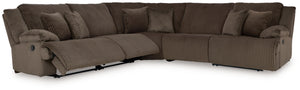 Top Tier - 5 Piece Reclining Sectional #darkbrown