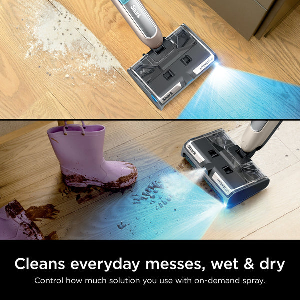 Shark - HydroDuo with Dirt-Reveal Technology, Cordless wet & dry hard floor cleaner picks up, mops, & scrubs - Stone Metallic