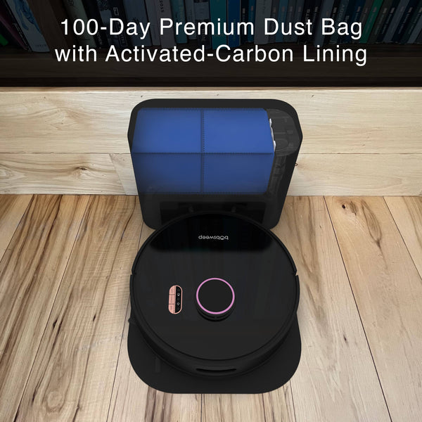 bObsweep - Orb-i Self-Emptying Robot Vacuum Cleaner, with 100-Day Capacity, 5000 pa Suction, & LiDAR Mapping - Blackberry