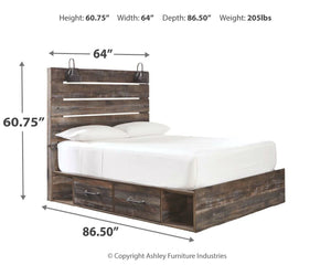 Drystan - Panel Bedroom Set #3pc.bed,dresser,mirror #queen #2drawers