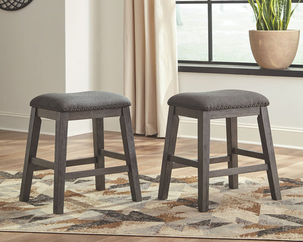 Caitbrook - Rectangular Counter Table Set #5pc.table,4upholsteredstools