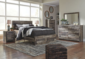 Derekson - Panel Bedroom Set #5pc.bed,dresser,mirror,2nightstands|3pc.bed,dresser,mirror #queen #2drawers
