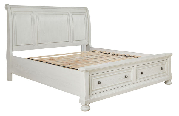 Robbinsdale - Sleigh Bed #queen|king #2storagedrawers