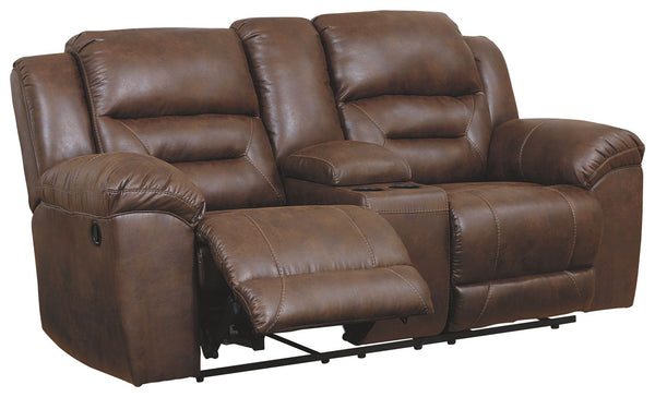Stoneland - Power Reclining Loveseat #darkbrown