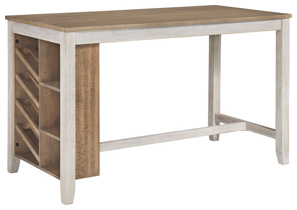 Skempton - Rectangular Counter Table With Storage Set #5pc.table,4stools