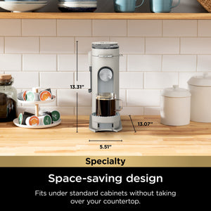 Ninja - Pods & Grounds Specialty Single-Serve Iced Coffee Maker, K-Cup Pod Compatible with Foldaway Milk Frother - Stone