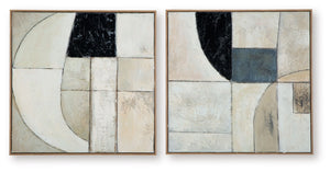 Bexlen - Juego de arte de pared (2 piezas) - Marrón claro / Gris topo / Negro