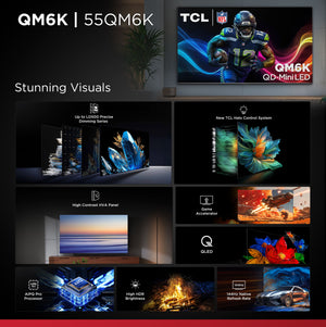 TCL - 55" QM6K Series 4K UHD HDR QD Mini LED Smart TV with Google TV (2025)