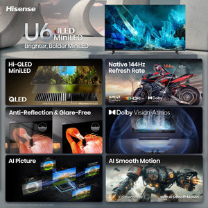 Hisense - 55" Class U6 Series MiniLED QLED UHD 4K HDR Smart Fire TV (2026)