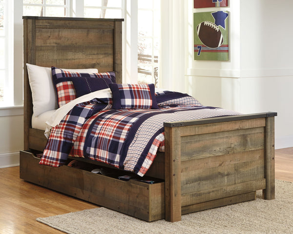 Trinell - Panel Bed #twin #1drawer