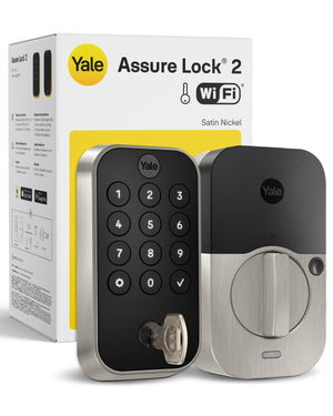 Yale - Assure Lock 2 - Smart Lock Wi-Fi Deadbolt with Push Button Keypad | Key Access - Satin Nickel