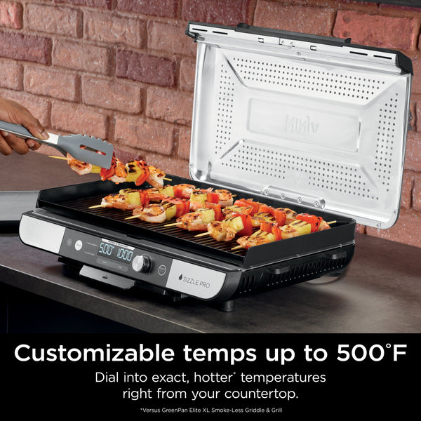 Ninja - Sizzle Pro XL 20-Inch Indoor Griddle & Grill with ProTemp IQ - Silver