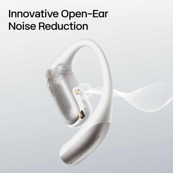 Shokz - OpenFit Pro Open-Ear True Wireless Bluetooth Active Noise Reduction Earbuds - White