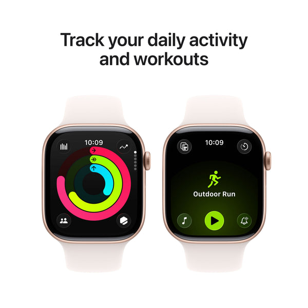 Apple Watch Series 11 (GPS) 46mm Rose Gold Aluminum Case with Light Blush Sport Band - M/L - Rose Gold - (2025)