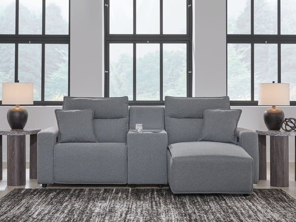 Modmax II - 3 Piece Reclining Sectional #darkgray #3pc.powerrecliningsectionalwithrafpressbackpowerchaiseandconsole