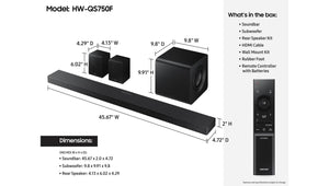 Samsung - Q-Series HW-QS750F 5.1.2 Ch Soundbar with Subwoofer and Rear Speakers - Titan Black