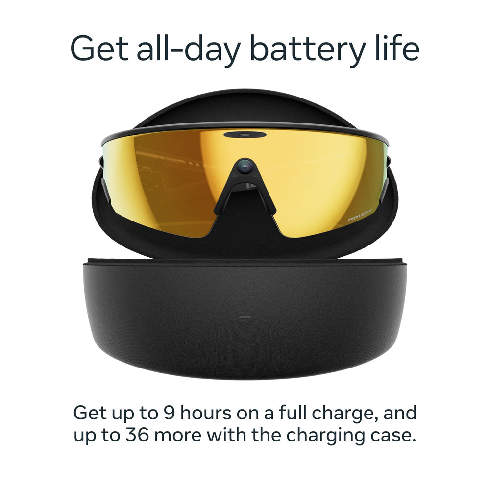 Oakley Meta - Vanguard with Meta AI, Audio, Photo, Video Compatibility - Prizm 24K lenses - Black