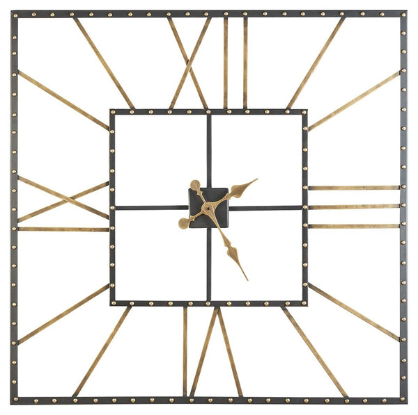 Thames - Reloj de pared - Acabado negro/dorado