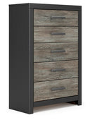 Broachmyn - Five Drawer Chest #black