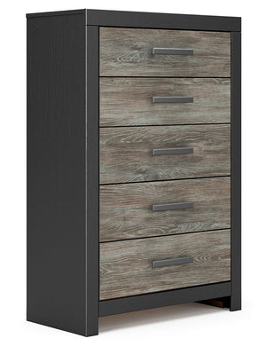Broachmyn - Five Drawer Chest #black