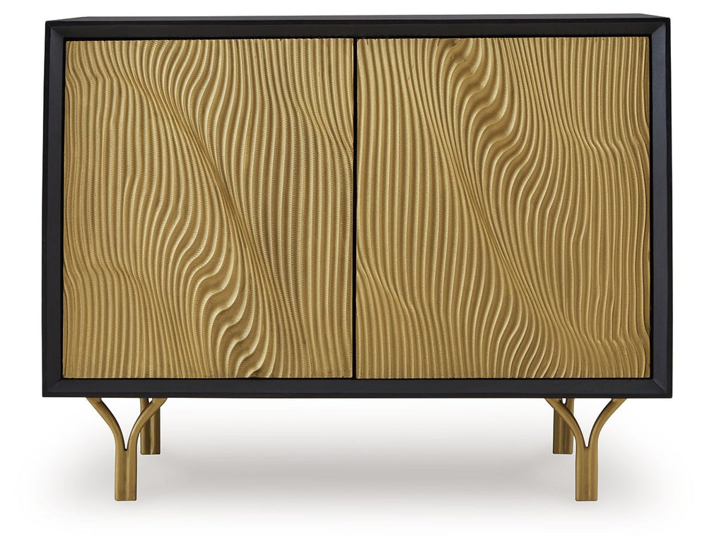 Tayner - Armario decorativo - Acabado negro/dorado