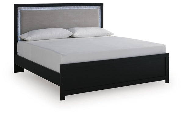 Maeling - Upholstered Panel Bed #black #king