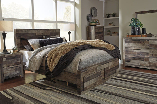 Derekson - Panel Bedroom Set #4pc.bed,dresser,mirror,chest|3pc.bed,dresser,mirror #queen #2drawers