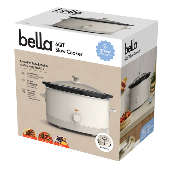 Bella - 6-qt. Manual Slow Cooker - Oatmilk
