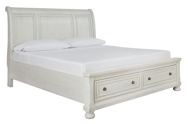 Robbinsdale - Sleigh Bed #queen|king #2storagedrawers