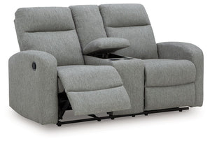 Gauntlet - Sofá reclinable doble con consola - Sterling
