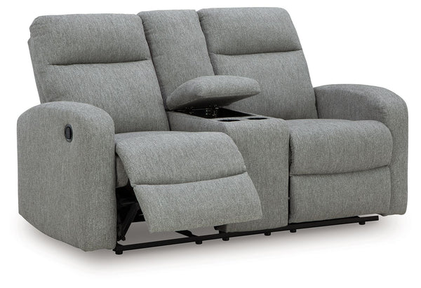 Gauntlet - Sofá reclinable doble con consola - Sterling